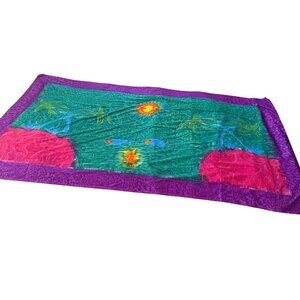 Vibrant and Colorful Beach Sarong Beach Scene with Fish Palm Tree Very Long